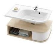 Szafka pod umywalkę PRAKTIK S SDU L biała/brzoza [PRODUKT KLASY II] RAVAK