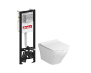 Zestaw WC podwieszany VARII + stelaż SLIM, przycisk chrom [PRODUKT NOWY] RAVAK