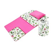 Śpiwór dla dzieci do spania Listki Różowe - Minky/Bawełna