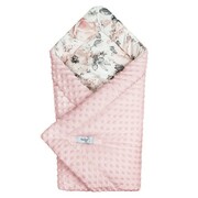 Rożek niemowlęcy różowe minky flowers