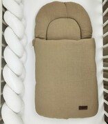 Becik, Rożek niemowlęcy bez falbanki - Muślin Ciemny Beż 40x95 cm