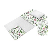 Śpiwór dla dzieci do spania Listki szare- Minky/Bawełna