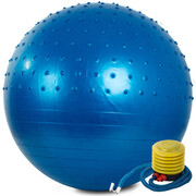 Piłka gimnastyczna do masażu 65 cm z pompką, niebieska 4HOME