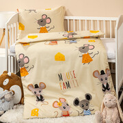 4Home Bawełniana pościel dziecięca do łóżeczka Little mouse, 100 x 135 cm, 40 x 60 cm 4Home