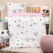 4Home Bawełniana pościel dziecięca do łóżeczka Little heart, 100 x 135 cm, 40 x 60 cm 4Home