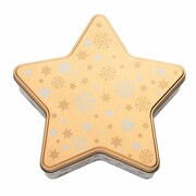 Altom Świąteczny pojemnik blaszany Golden Snowflakes, 23 x 22 x 6 cm Altom