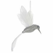 Świąteczna ozdoba wisząca Koliber, srebrny, 20 x 20 x 7 cm 4HOME