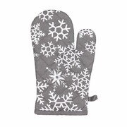 Świąteczna rękawica kuchenna Płatki śniegu szary, 18 x 28 cm 4HOME