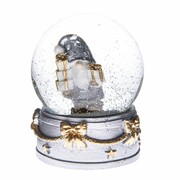 Świąteczny kula śnieżna obciążnik Krasnal srebrny , 6,5 x 8,5 cm 4HOME