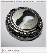 Mosiężne rozety w kolorze strego srebra