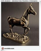 Koń czystej krwi arabskiej Duża mosiężna figurka