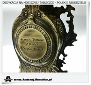 Mosiężna tabliczka z dedykacją do zegara