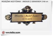 Mosiężna wizytówka Aniołek z Grawerem (5001)