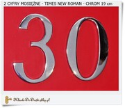 2 srebrne Cyfry na dom - Mosiądz Times New Roman 19 cm