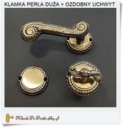 Mosiężne klamki na rozetach + Blokada zam. WC toalety