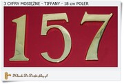 Duże mosiężne Cyfry 18 cm TIFFANY Poler 3 szt
