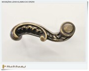 Mosiężna klamka LEWA do drzwi