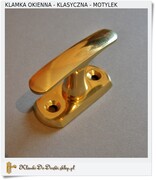Klamka okienna mosiężna Motylek klasyczny