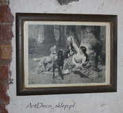 Duży format Drzeworyt ZABAWA Z PSAMI