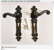 Czarne klamki pałacowe ze wspomaganiem