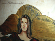 Drewniany obraz do zawieszenia z napisem Anioł Tego Domu