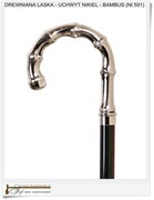 Laska drewniana z niklowanym uchwytem BAMBUS