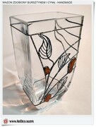 Nr 1 WAZON ozdobiny kwiatem z cyny i bursztynu Polski produkt