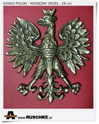 GODŁO Polski - Orzeł mosiężny do biura i gabinetu 29 cm