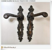 Czarne francuskie klamki na klucz tradycyjny