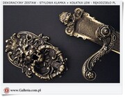 Dekoracyjny zestaw do drzwi zewnętrznych Klamki i kołatka (Patyna- Poler)