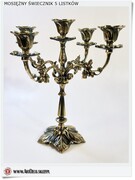 Bardzo ładny Świecznik mosiężny pięć listków