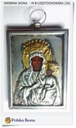 Czarna MADONNA Matka Boska Częstochowska Polska srebrna ikona (16)