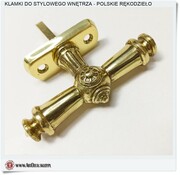 Klamka do okna ozdobna mosiężna wzór retro