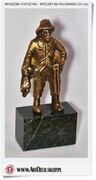 Statuetka mosiężna Myśliwy na polowaniu Handmade