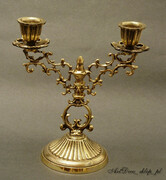 Ażurowy mosiężny ŚWIECZNIK dwu ramienny Polskie rękodzioeło