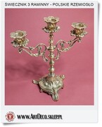 Ozdobny świecznik BAROK wykonany z mosiądzu