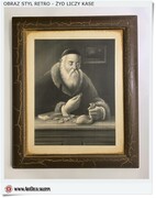 Obraz RETRO Żyd liczy kasę