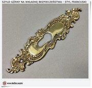 Mosiężny Szyld - Rozeta na dodatkowy górny zamek FRANCUSKI (3)