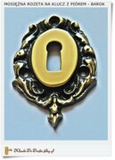 Rozety - Szyldy do zamka na klucz z piórem - Patyna poler