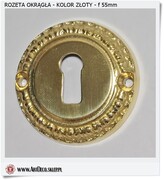Okrągłe rozety na drugi zamek - Klucz tradycyjny - Kolor złoty