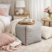 Pufa kostka GREY – szara pufa do salonu i pokoju młodzieżowego