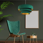 Lampa wisząca Trio Velvet kolor butelkowa zieleń