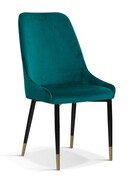 Krzesło tapicerowane OLIVIER VELVET kolor turkusowy Atreve