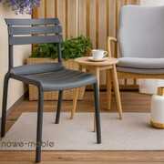 Krzesło ogrodowe NEL – szare, ochrona UV, sztaplowane