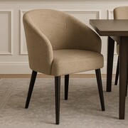 Krzesło tapicerowane SENI SUPREME – drewniane nogi, wybór tkaniny i koloru drewna ATREVE – personalizowane krzesła i hokery, polska produkcja