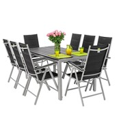 Zestaw obiadowy mebli ogrodowych Modena 8 - osobowy czarny Fertone