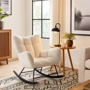 Fotel bujany AMY BOUCLE FR4-FX - kolor biały Furnitex