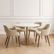 Krzesło tapicerowane MERCY PLUS – pasy + pianka, bukowe nogi, tkanina HEVRE ATREVE – personalizowane krzesła i hokery, polska produkcja