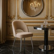 Krzesło tapicerowane Ponte Glamour – welur BLUVEL – złote / srebrne / czarno-złote nogi ATREVE – personalizowane krzesła i hokery, polska produkcja