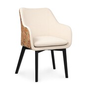 Krzesło HUAN MALAWI – jasny beżowy welur, bukowe nogi ATREVE – personalizowane krzesła i hokery, polska produkcja